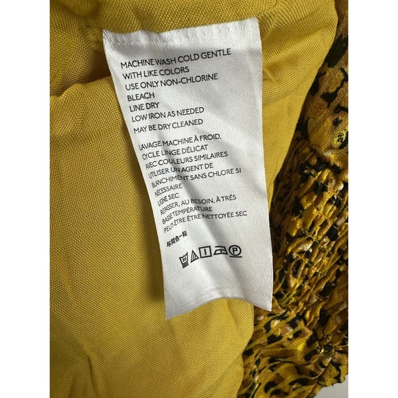 by Anthropologie Marigold Midi Dress Smocked V-Neck Gold Women's Plus Size 3X - Picture 8 of 14